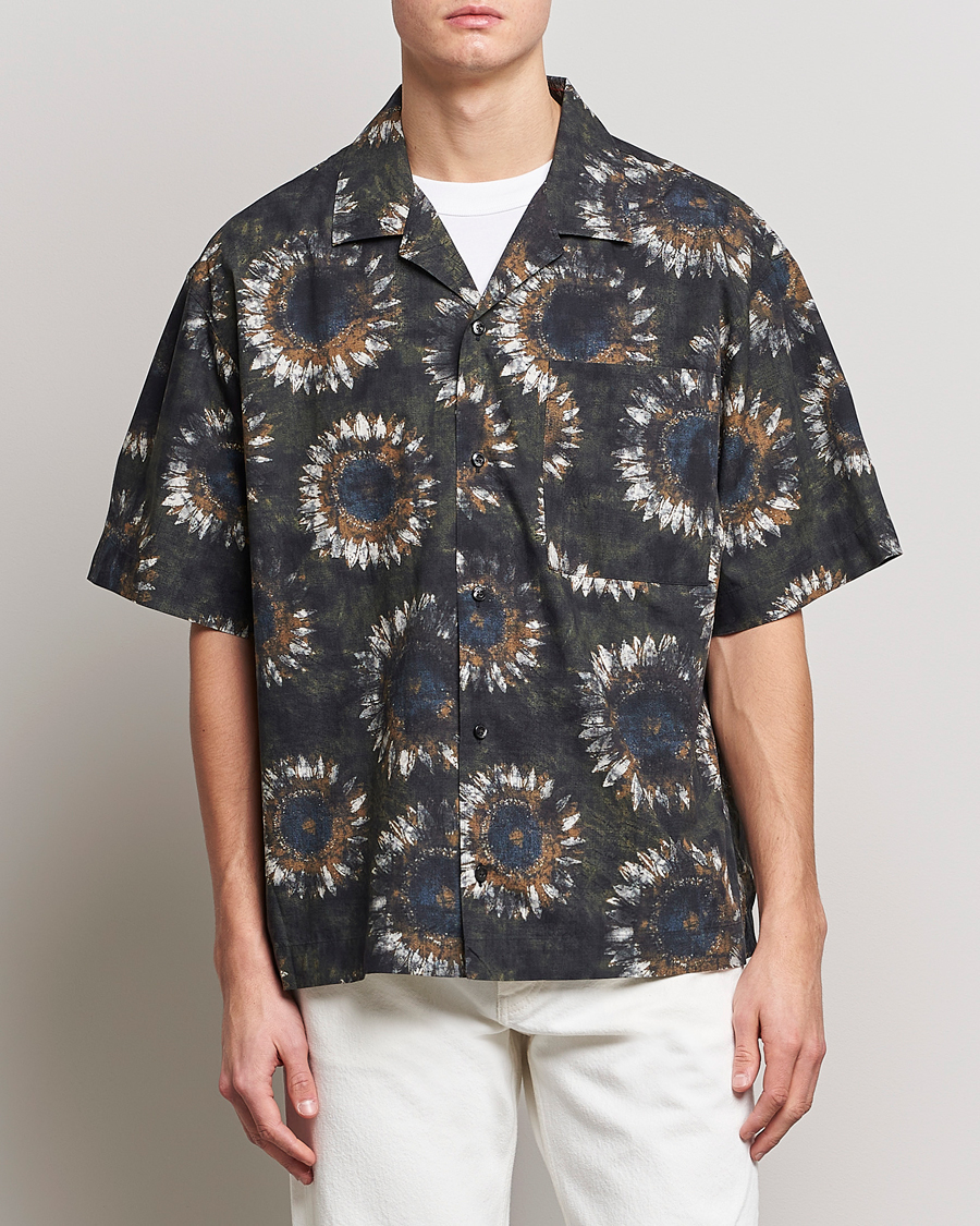 Herren |  | HUGO | Egeeno Printed Resort Collar Short Sleeve Shirt Green