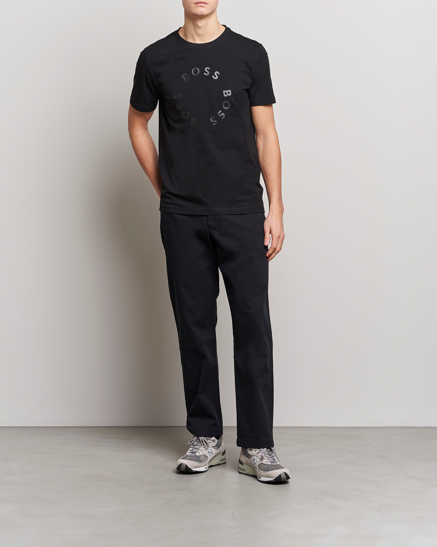Herren | T-Shirts | BOSS GREEN | Circle Logo Crew Neck T-Shirt Black