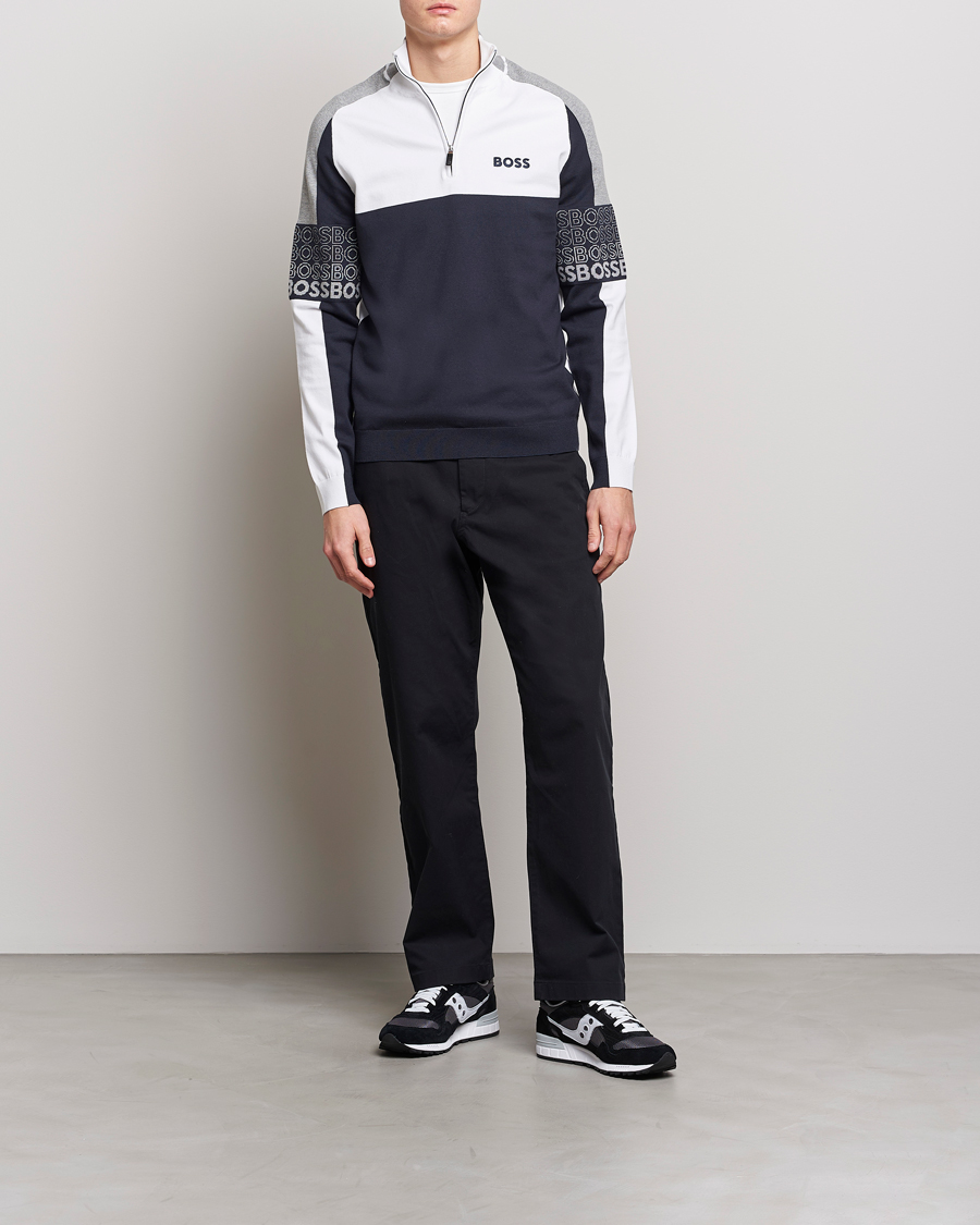 Herren | Pullover | BOSS GREEN | Zolko Knitted Half-Zip Dark Blue