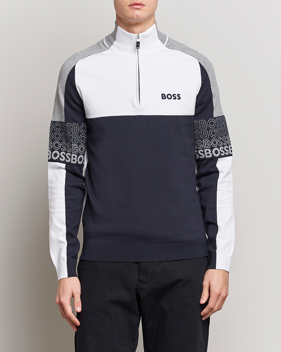 Herren | BOSS GREEN | BOSS GREEN | Zolko Knitted Half-Zip  Dark Blue