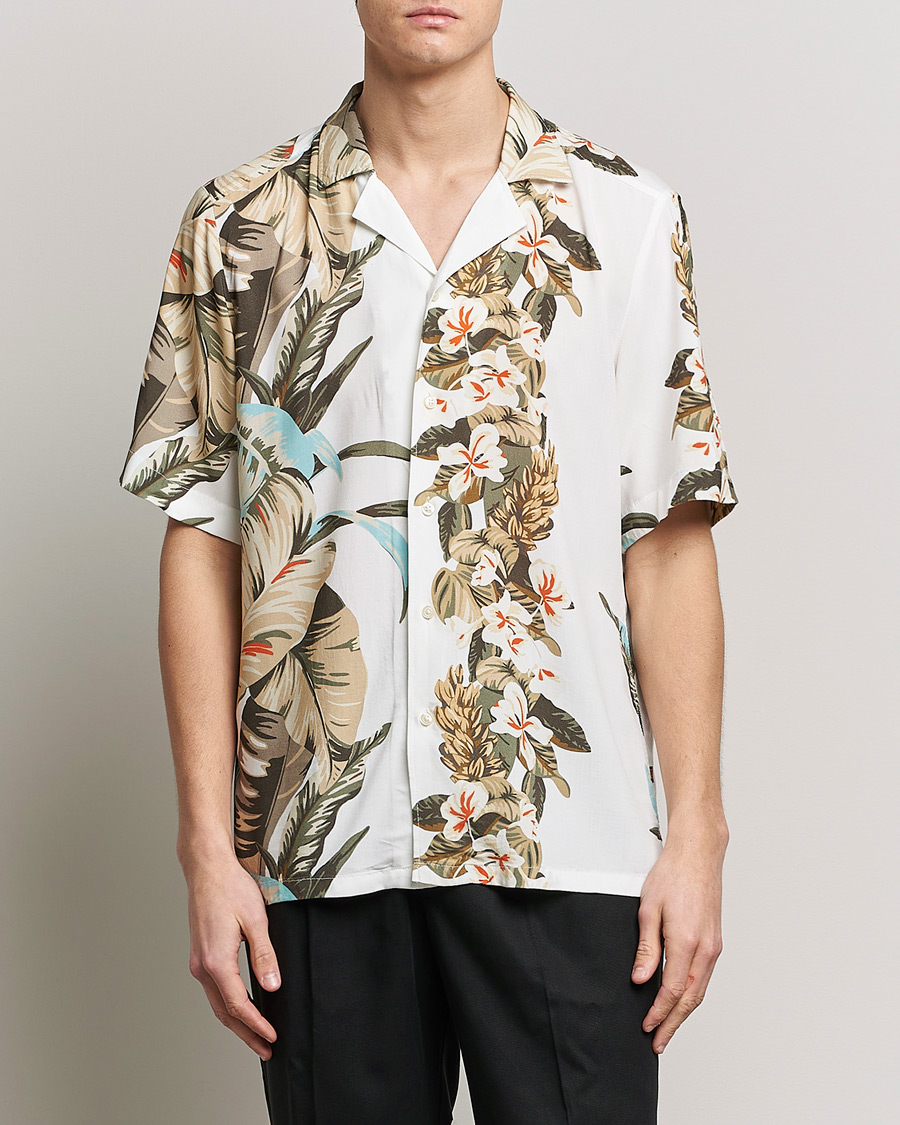 Herren | BOSS ORANGE | BOSS ORANGE | Rayer Resort Collar Printed Short Sleeve Shirt Whi