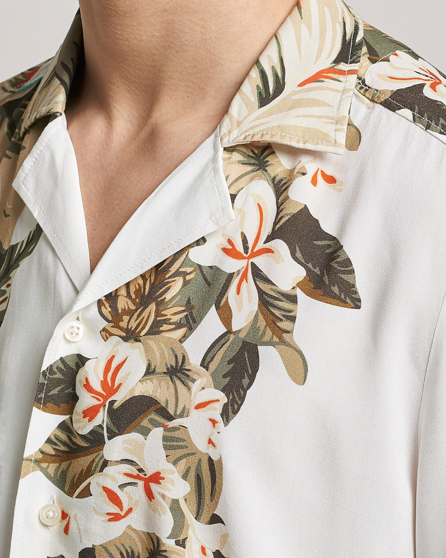 Herren | Hemden | BOSS ORANGE | Rayer Resort Collar Printed Short Sleeve Shirt Whi