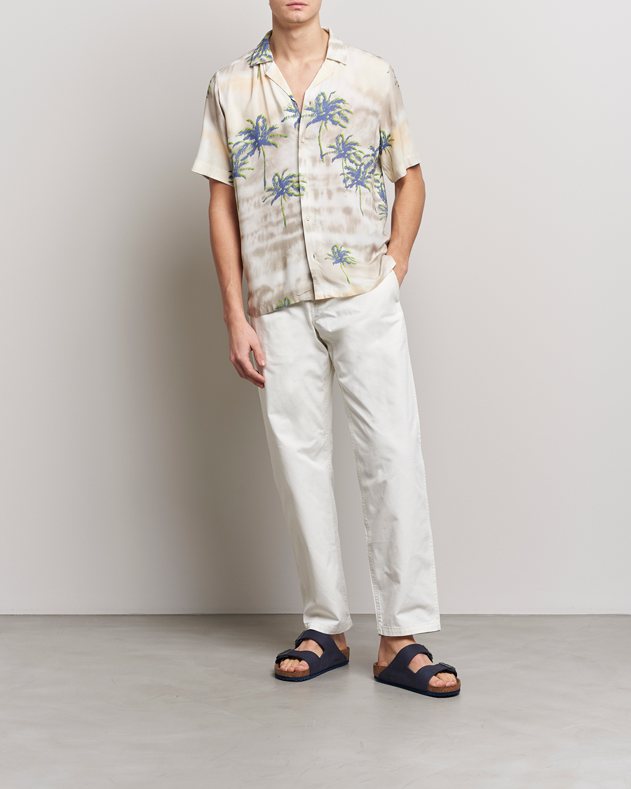 Herren | Hemden | BOSS ORANGE | Rayer Resort Collar Printed Short Sleeve Shirt Bei