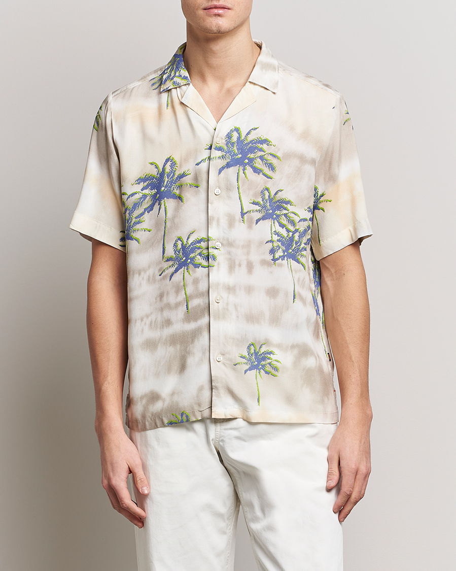 Herren |  | BOSS ORANGE | Rayer Resort Collar Printed Short Sleeve Shirt Bei