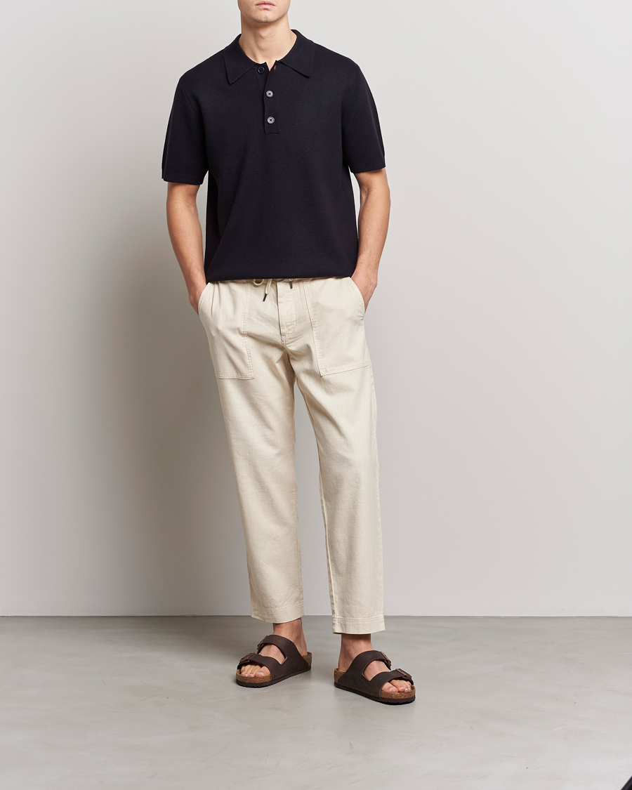 Herren | Hosen | BOSS ORANGE | Sisla Cotton/Linen Drawstring Pants Light Beige