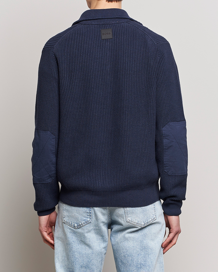 Herren | Pullover | BOSS ORANGE | Abinero Knitted Full-Zip Dark Blue