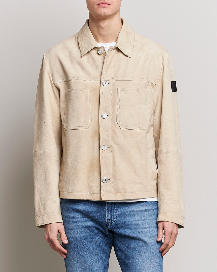 Herren | Boss Jacken | BOSS ORANGE | Jaked Suede Jacket Light Beige