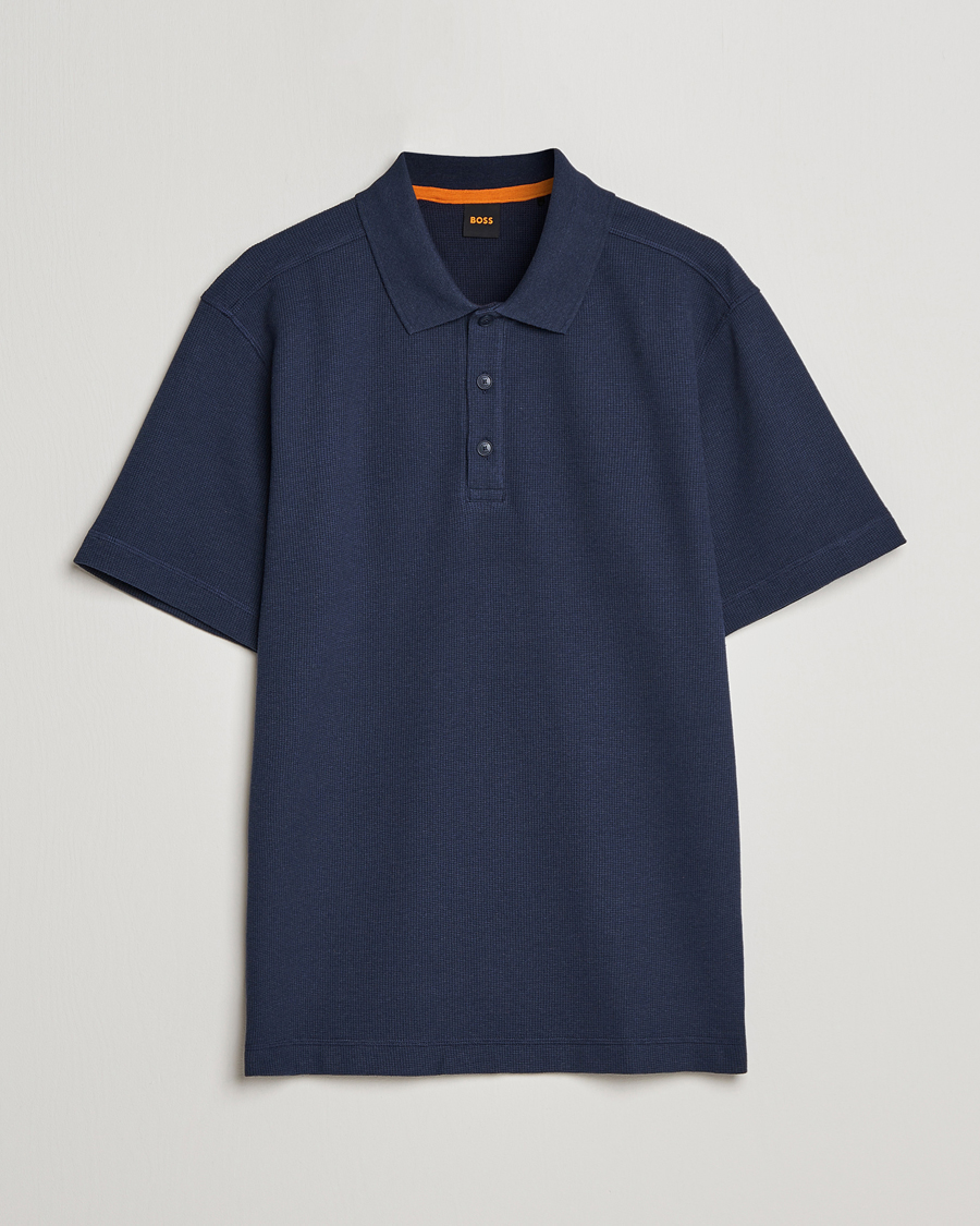 Herren | Kurzarm-Poloshirts | BOSS ORANGE | Petempesto Knitted Polo Dark Blue