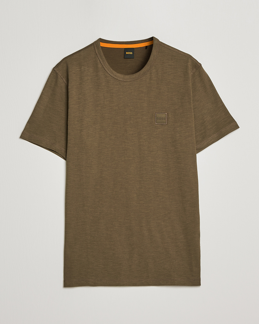 Herren | T-Shirts | BOSS ORANGE | Tegood Slub Crew Neck T-Shirt Dark Green