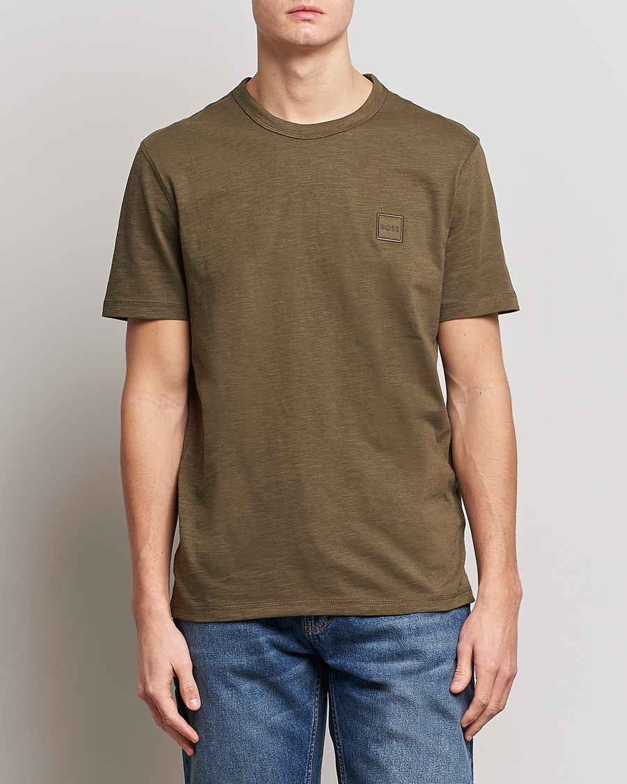 Herren | T-Shirts | BOSS ORANGE | Tegood Slub Crew Neck T-Shirt Dark Green