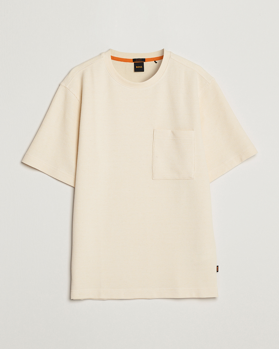 Herren | T-Shirts | BOSS ORANGE | Tempesto Knitted Crew Neck T-Shirt Light Beige