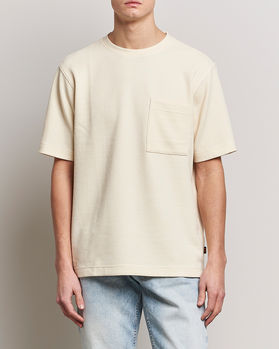 Herren | BOSS ORANGE | BOSS ORANGE | Tempesto Knitted Crew Neck T-Shirt Light Beige