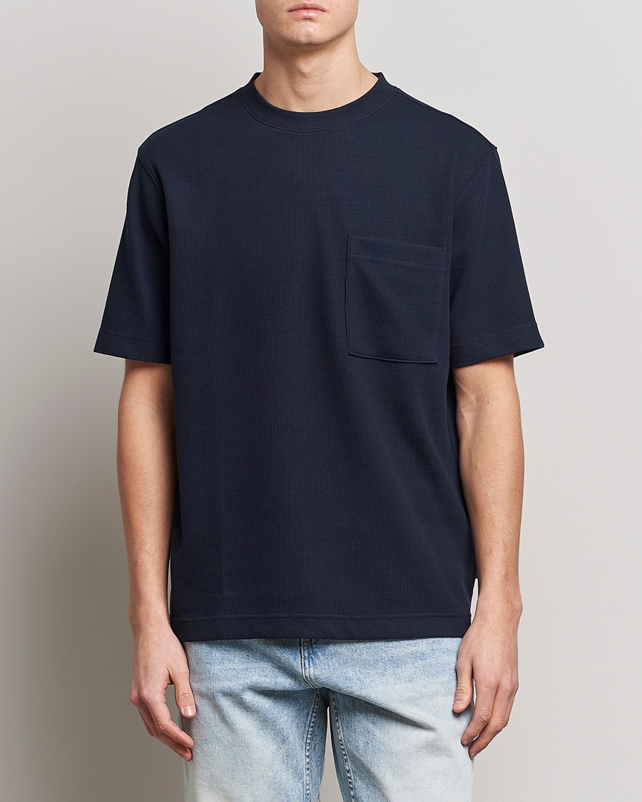 Herren |  | BOSS ORANGE | Tempesto Knitted Crew Neck T-Shirt Dark Blue