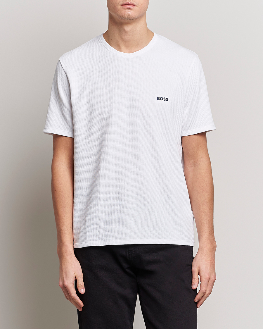 Herren |  | BOSS BLACK | Waffle Logo Crew Neck T-Shirt Open White