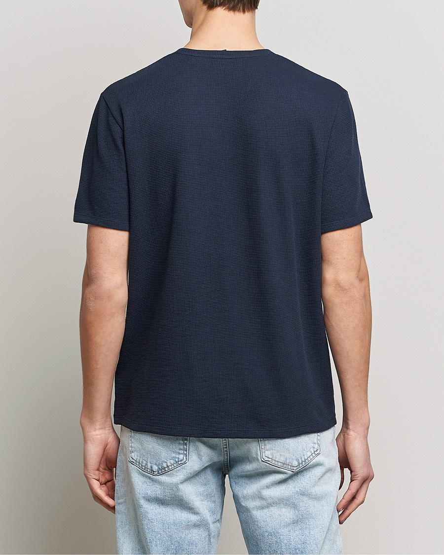 Herren | T-Shirts | BOSS BLACK | Waffle Logo Crew Neck T-Shirt Dark Blue