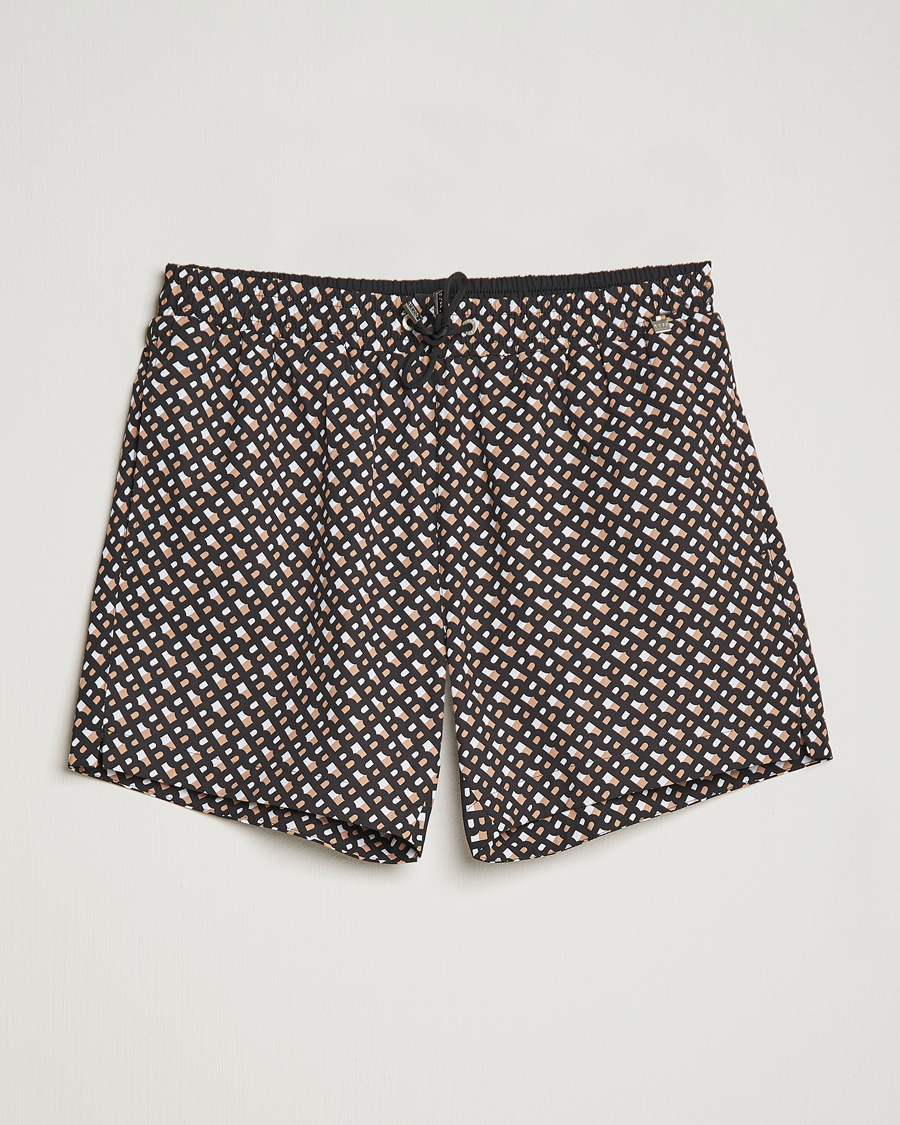 Herren | Badehosen | BOSS BLACK | Manu Monogram Logo Swimshorts Black