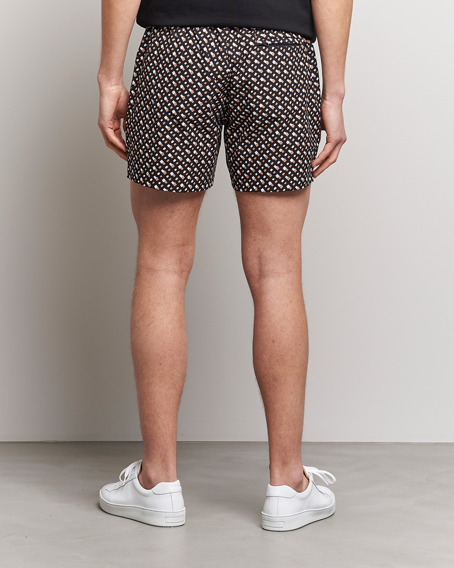 Herren | Badehosen | BOSS BLACK | Manu Monogram Logo Swimshorts Black