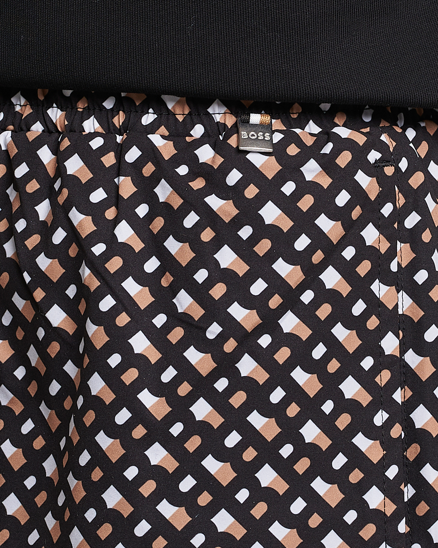 Herren | Badehosen | BOSS BLACK | Manu Monogram Logo Swimshorts Black