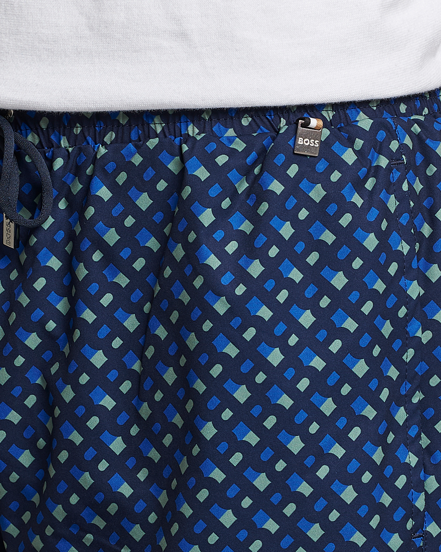 Herren | Badehosen | BOSS BLACK | Manu Monogram Logo Swimshorts Dark Blue