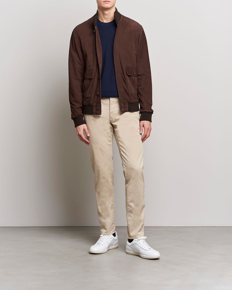 Herren | Hosen | Incotex | Slim Fit Garment Dyed Slacks Beige