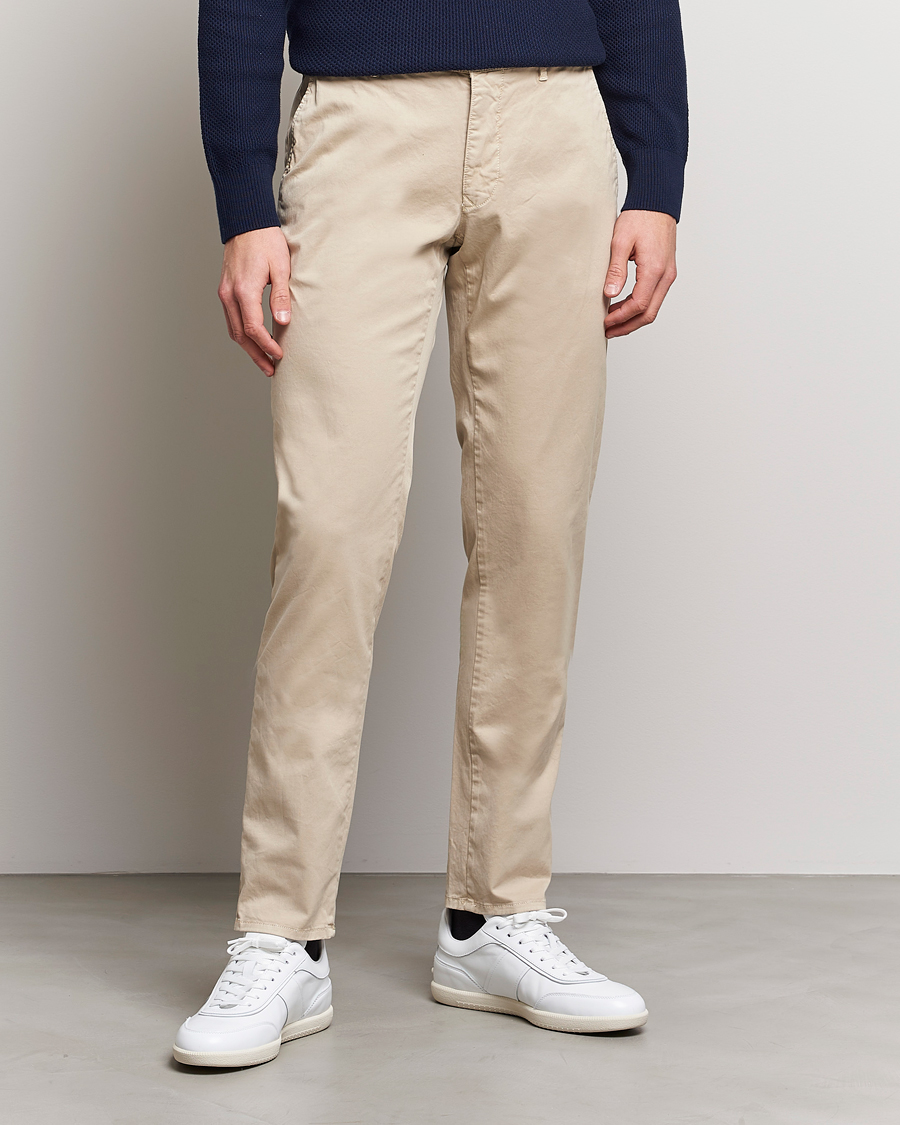 Herren | Hosen | Incotex | Slim Fit Garment Dyed Slacks Beige