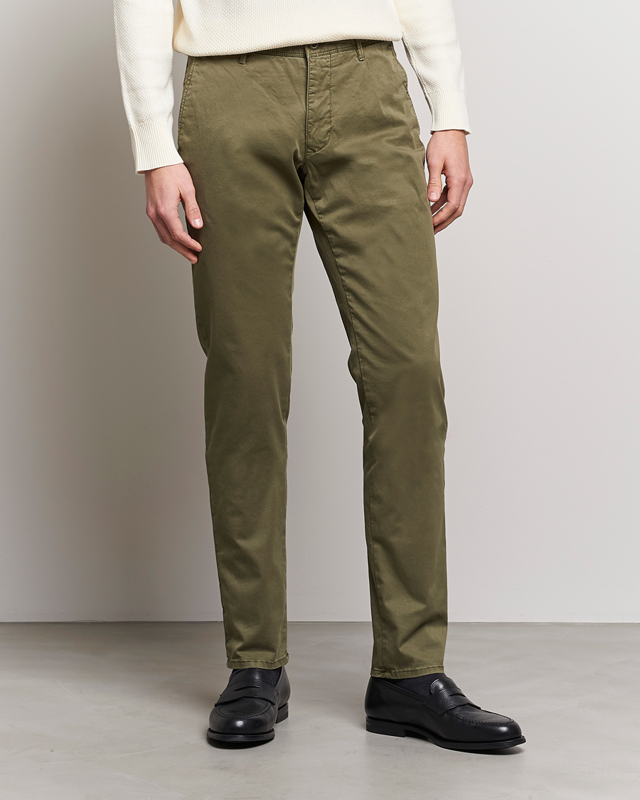 Herren |  | Incotex | Slim Fit Garment Dyed Slacks Olive