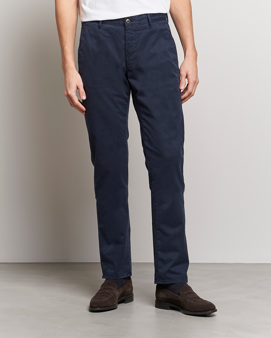 Herren | Hosen | Incotex | Slim Fit Garment Dyed Slacks Navy
