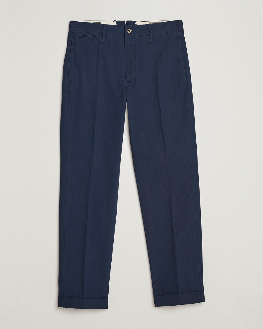 Herren | Hosen | Incotex | Regular Fit Herringbone Chinos Navy