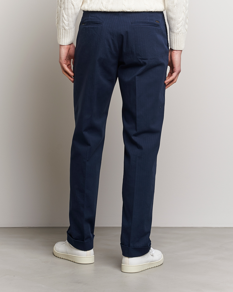 Herren | Hosen | Incotex | Regular Fit Herringbone Chinos Navy