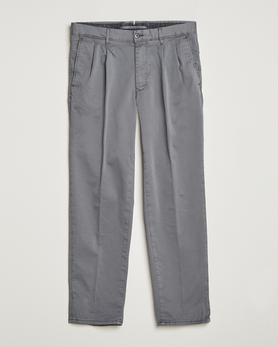 Herren | Hosen | Incotex | Tapered Fit Pleated Slacks Dark Grey