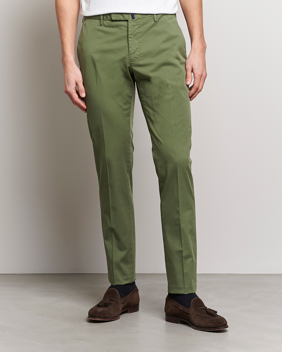 Herren | Hosen | Incotex | Slim Fit Comfort Chinos Olive
