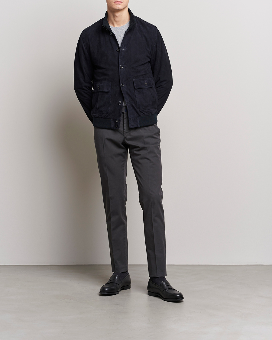 Herren | Hosen | Incotex | Slim Fit Comfort Chinos Charcoal