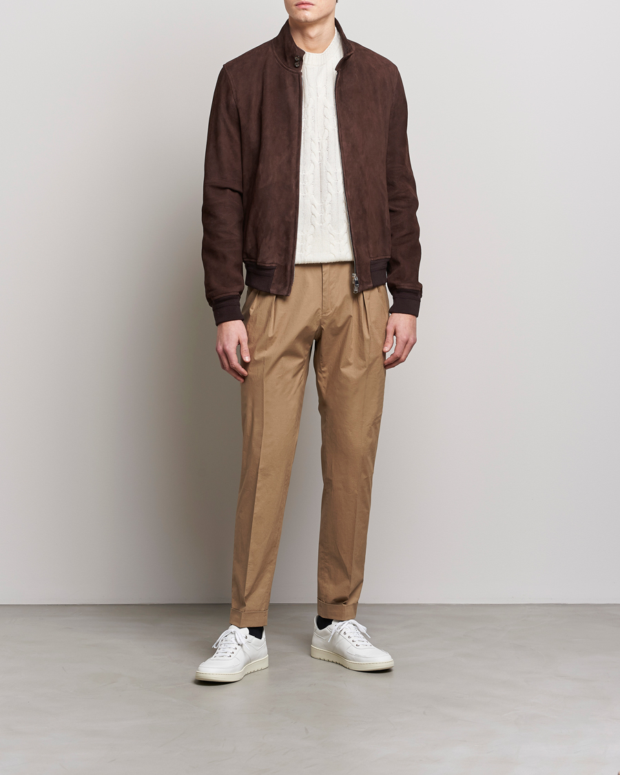 Herren | Hosen | Incotex | Carrot Fit Popelino Lightweight Cotton Trousers Khaki