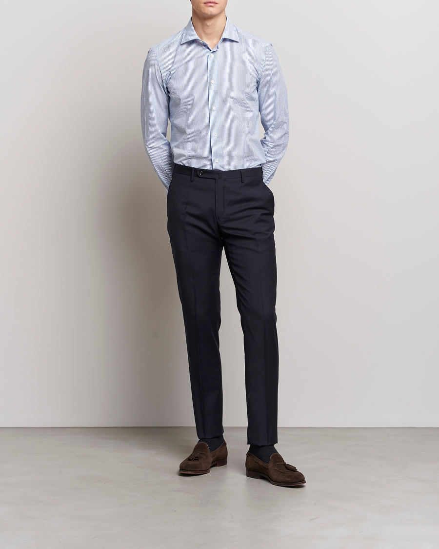 Herren | Hosen | Incotex | Slim Fit Tropical Wool Trousers Navy