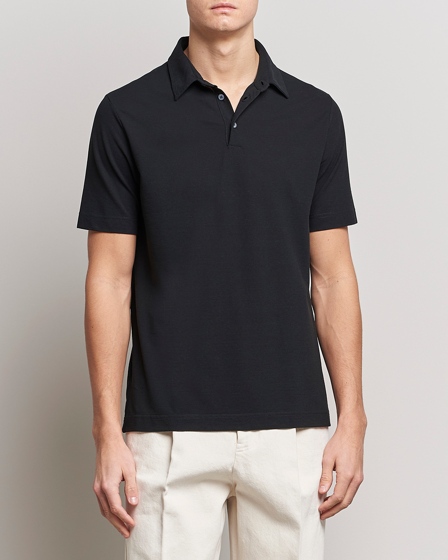 Herren | Italian Department | Zanone | Ice Cotton Polo Black