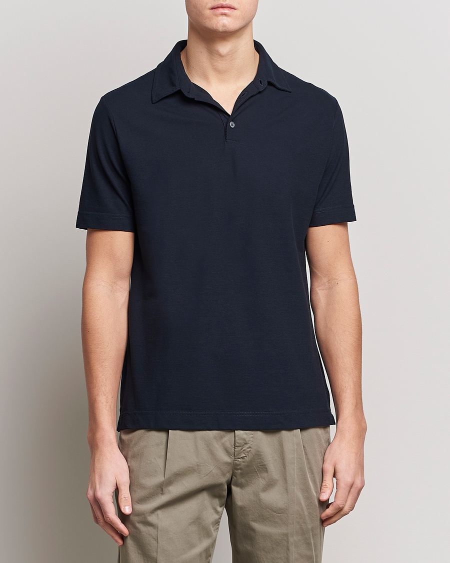 Herren | Italian Department | Zanone | Ice Cotton Polo Navy