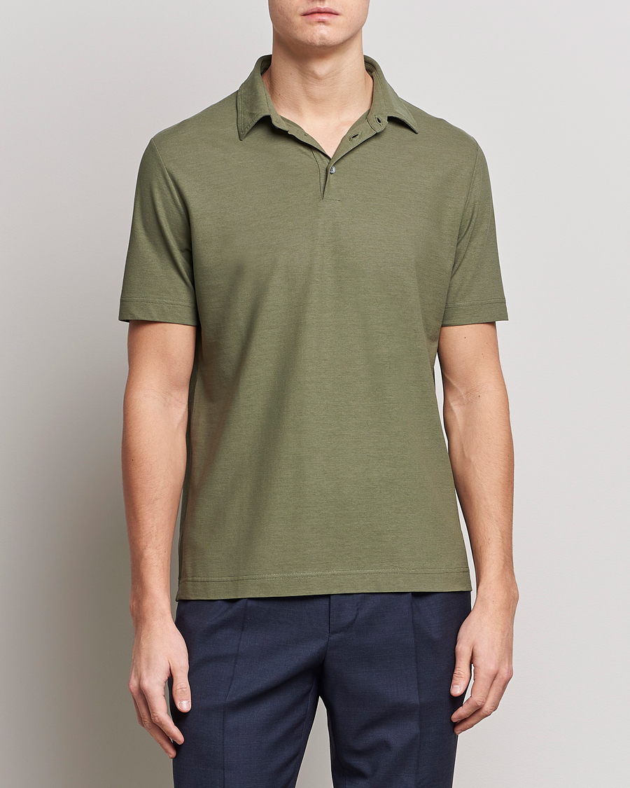 Herren | Italian Department | Zanone | Ice Cotton Polo Olive