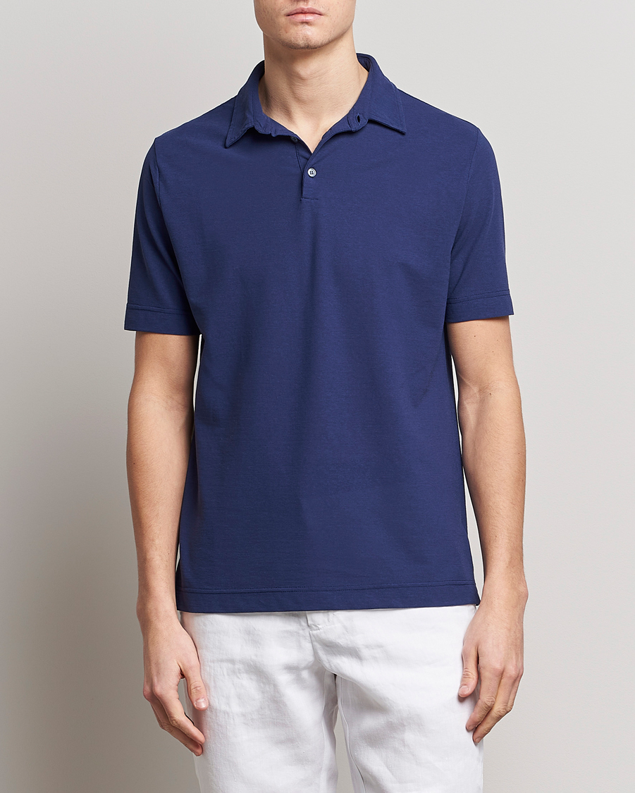 Herren |  | Zanone | Ice Cotton Polo Electric Blue