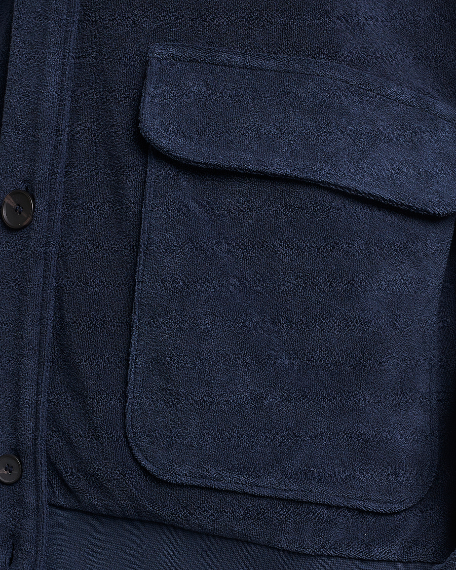 Herren | Pullover | Zanone | Terry Cotton Jersey Jacket Navy