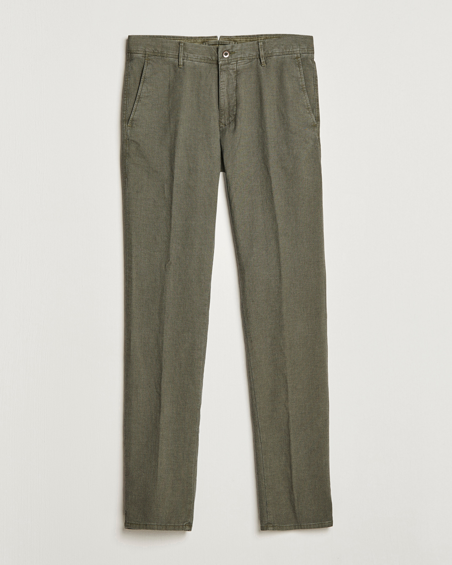 Herren | Hosen | Incotex | Slim Fit Overdyed Pattern Slacks Dark Green