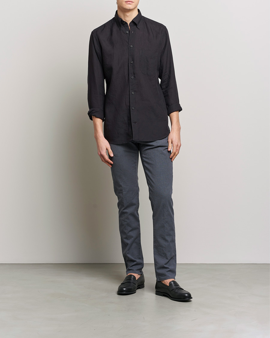 Herren | Hosen | Incotex | Slim Fit Overdyed Pattern Slacks Grey