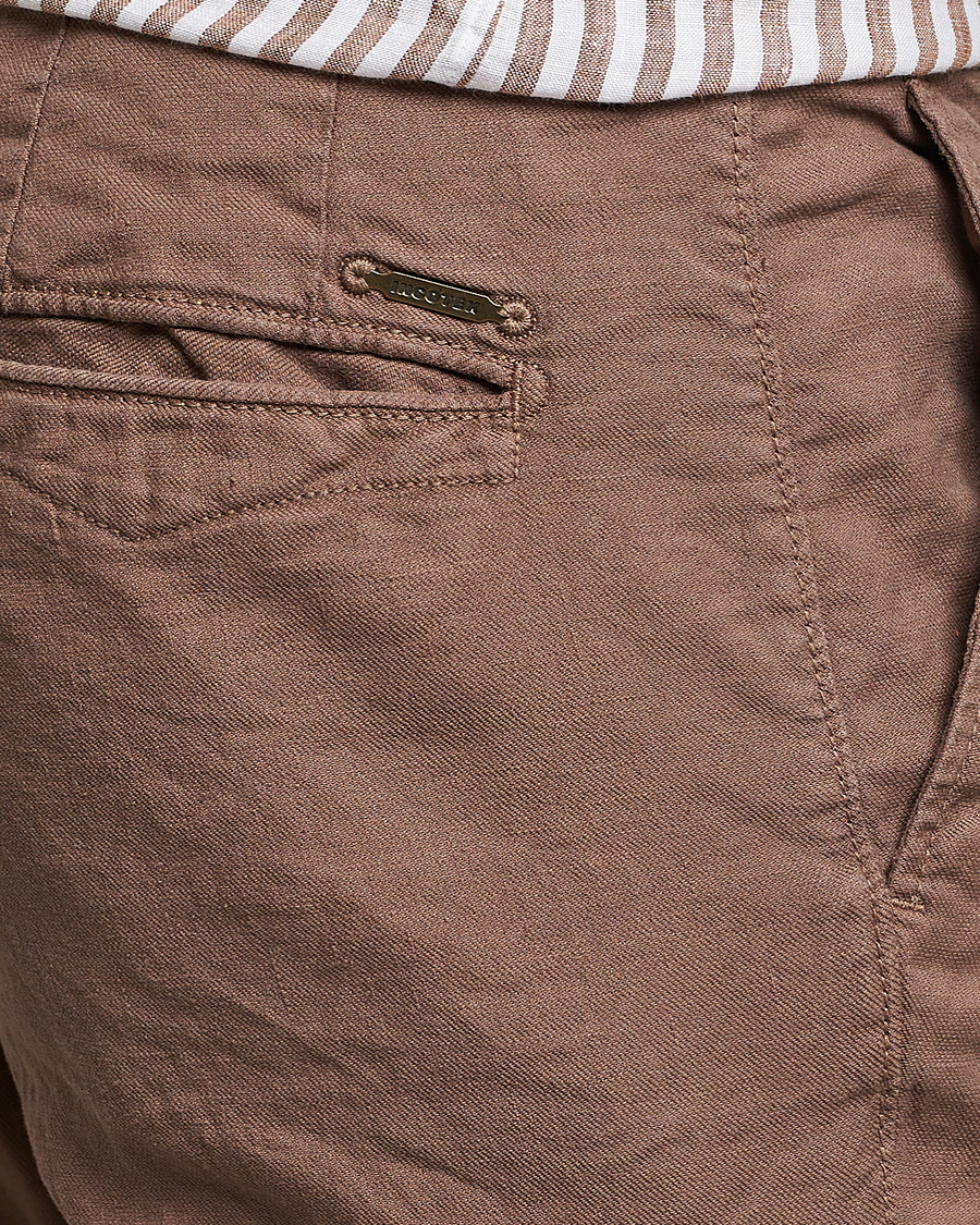 Herren | Hosen | Incotex | Slim Fit Cotton/Linen Slacks Brown