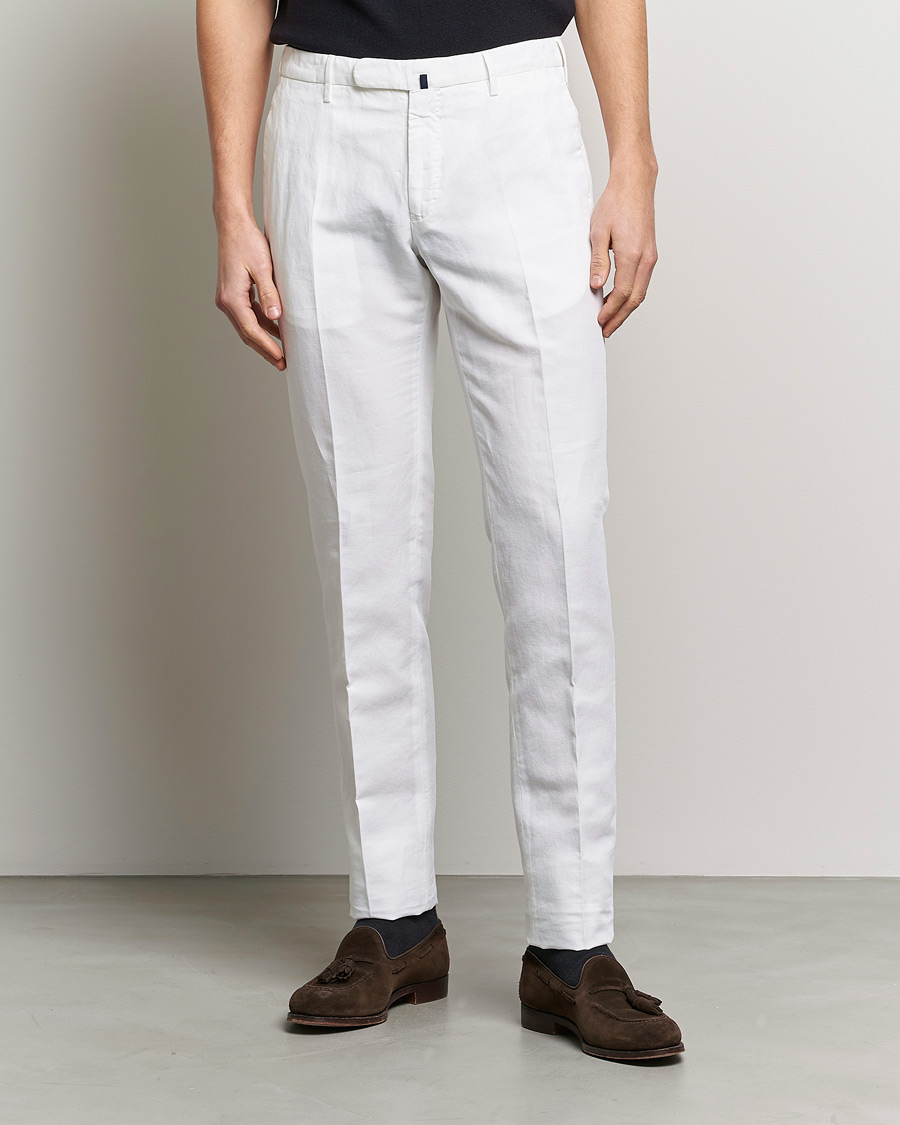 Herren | Leinenhosen | Incotex | Slim Fit Chinolino Trousers White