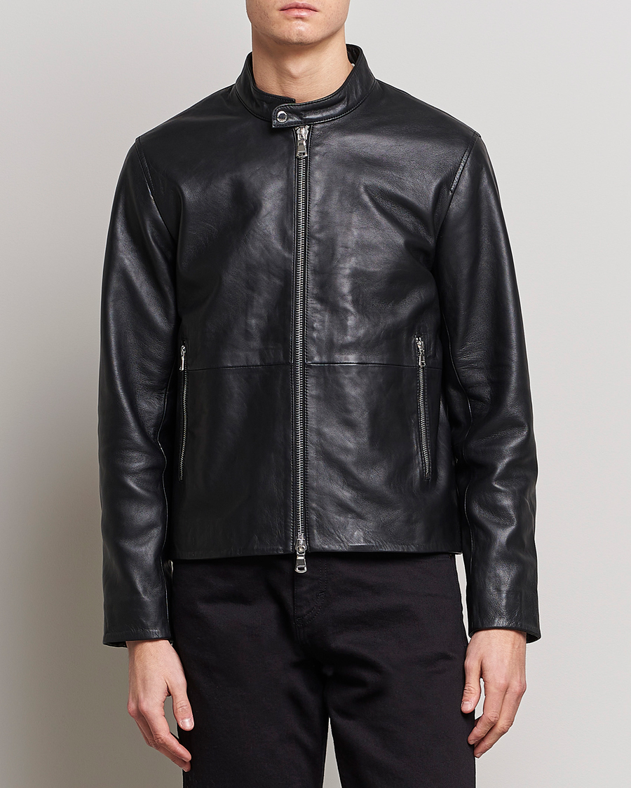 Herren | Jacken | J.Lindeberg | Boris Biker Leather Jacket Black