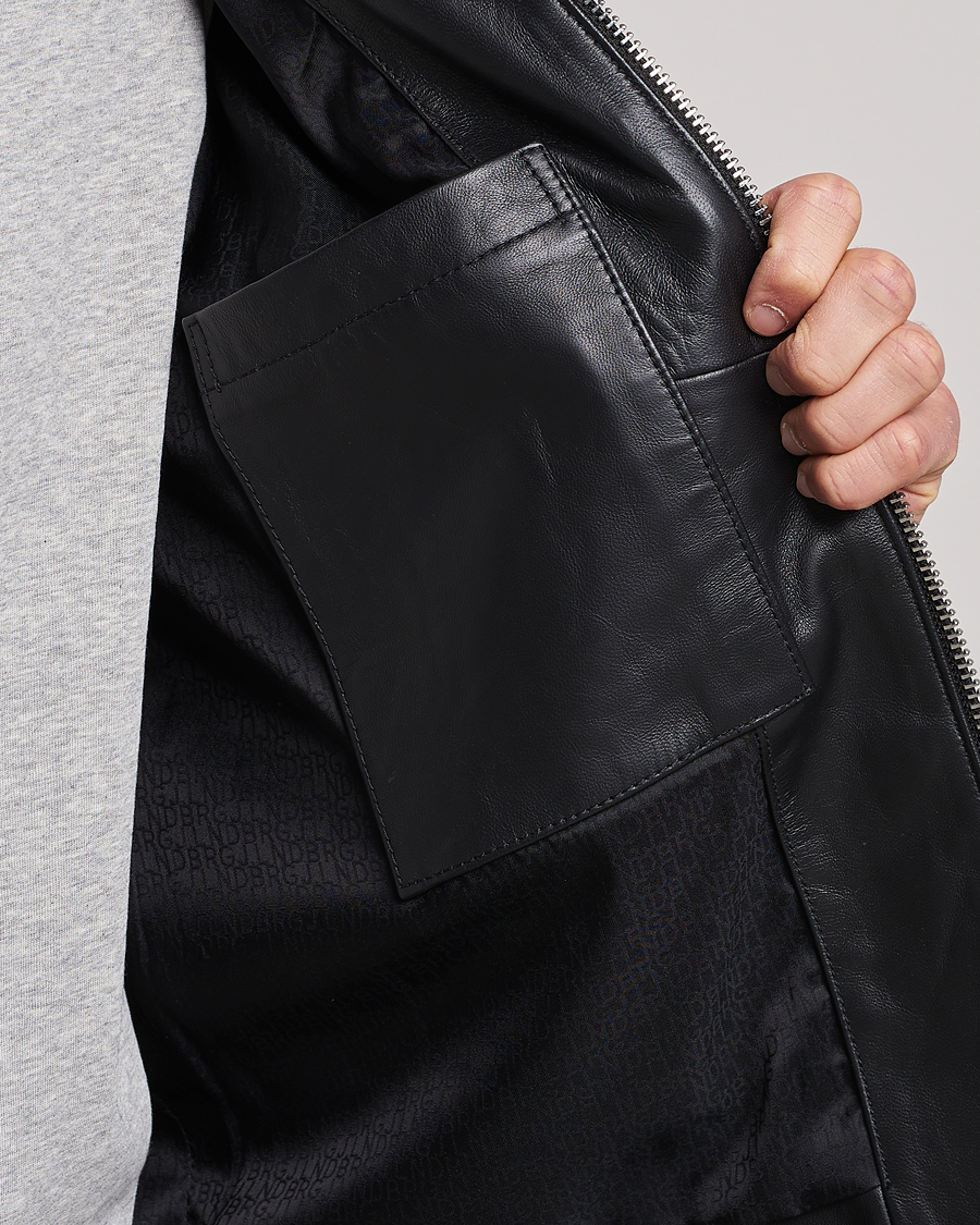 Herren | Jacken | J.Lindeberg | Boris Biker Leather Jacket Black