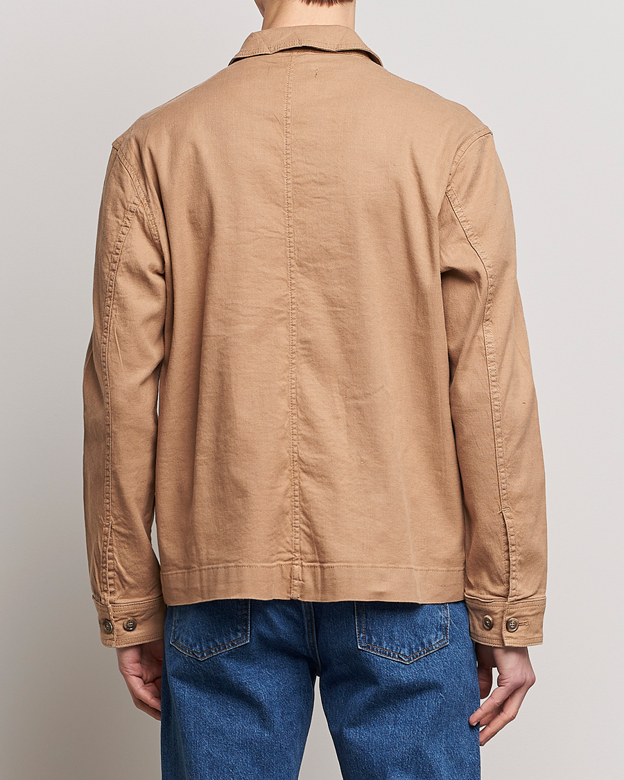 Herren | Hemden | J.Lindeberg | Errol Linen/Cotton Workwear Overshirt Tiger Brown