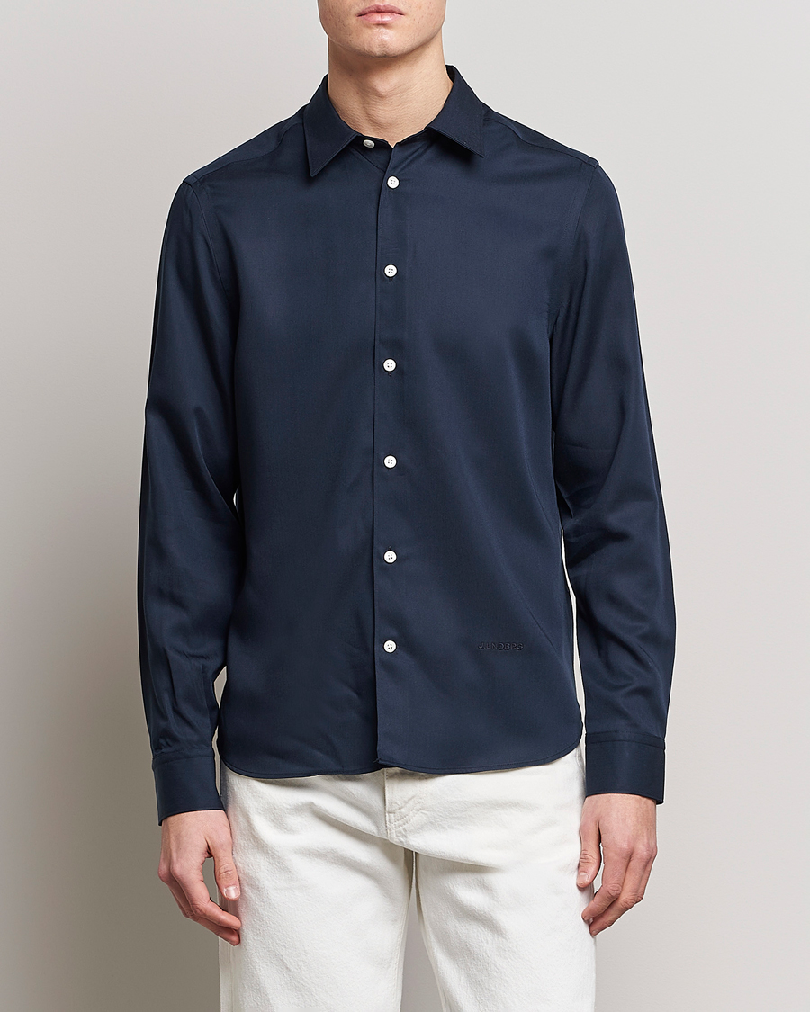 Herren | Freizeithemden | J.Lindeberg | Slim Fit Comfort Tencel Shirt Navy