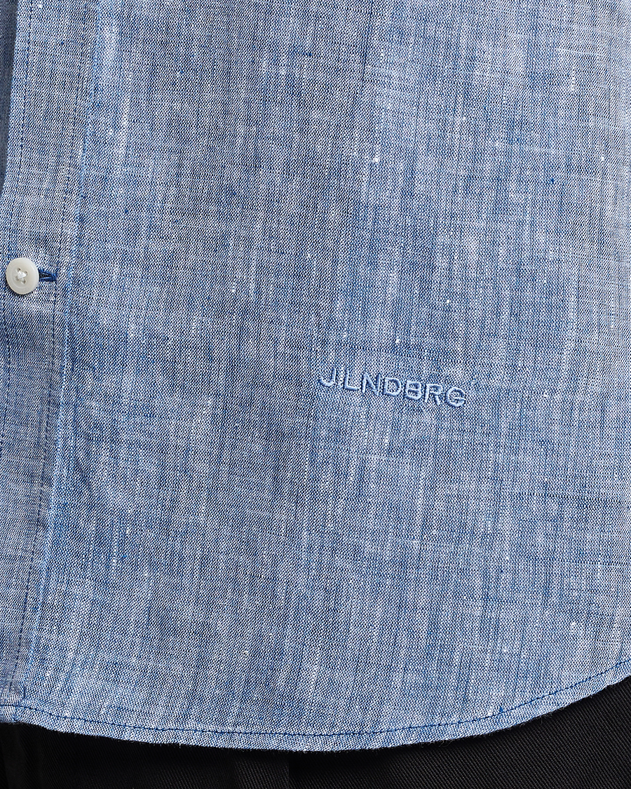 Herren | Hemden | J.Lindeberg | Slim Fit Linen Melange Shirt Lapis Blue
