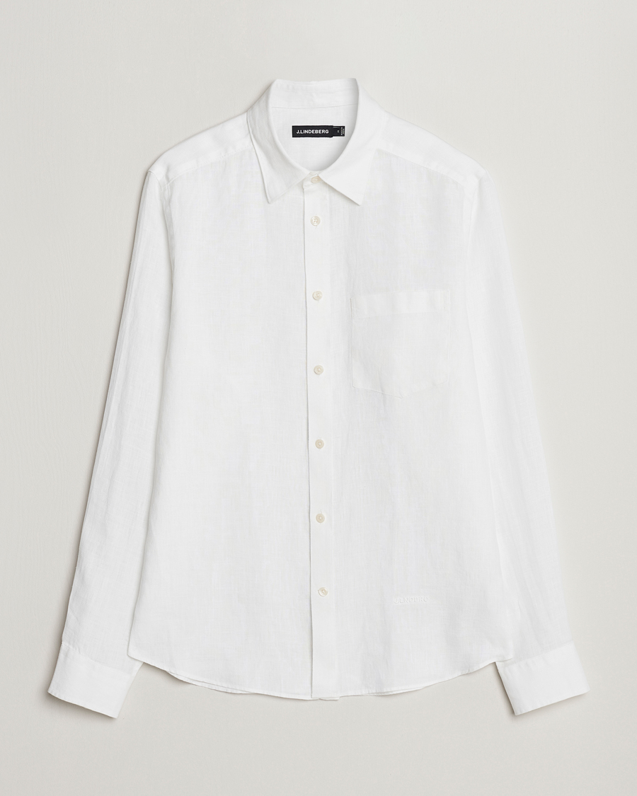 Herren | Hemden | J.Lindeberg | Slim Fit Clean Linen Shirt White