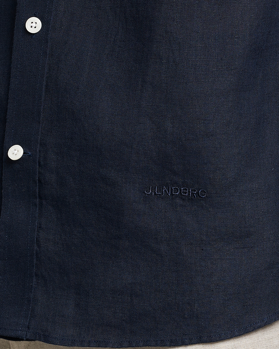 Herren | Hemden | J.Lindeberg | Slim Fit Clean Linen Shirt Navy